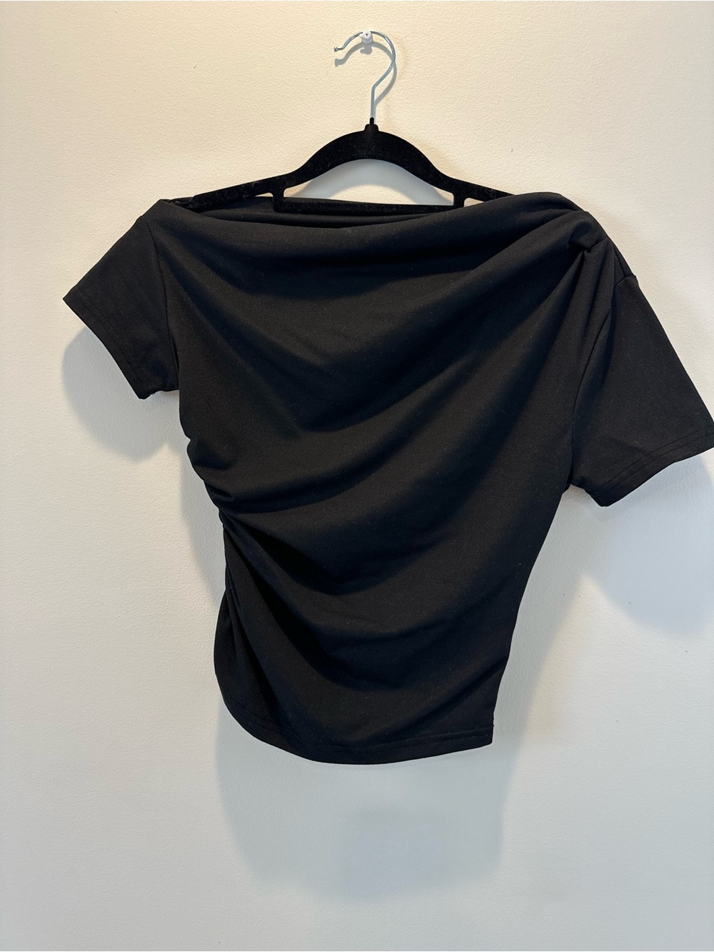 SHEIN black draped off-shoulder top size S